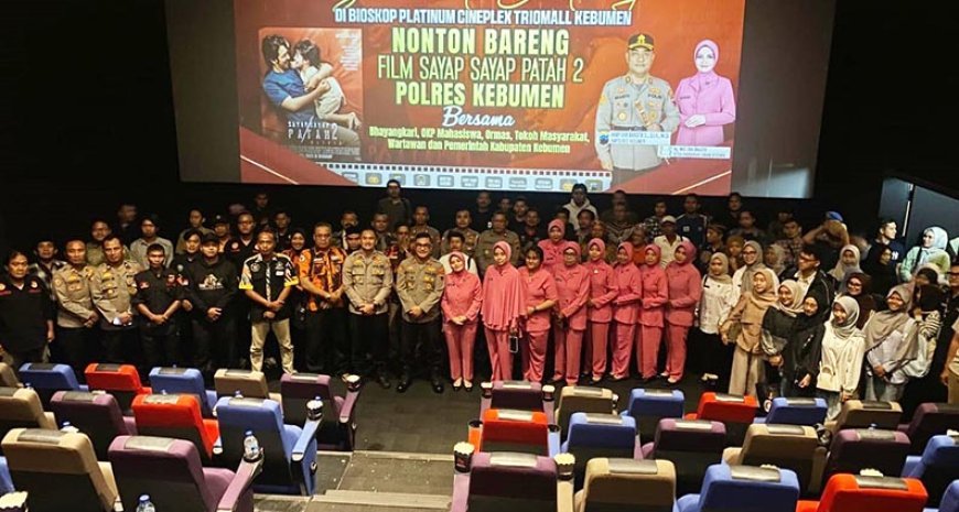 Rapat Silaturahmi Lebih Erat, Polres Kebumen Sajikan Nonton Bersama Film "Sayap-Sayap Patah 2" di Bioskop Platinum Cineplex Kebumen